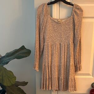 Altar'd State Cream and Brown Smocked Top - Women’s size XS